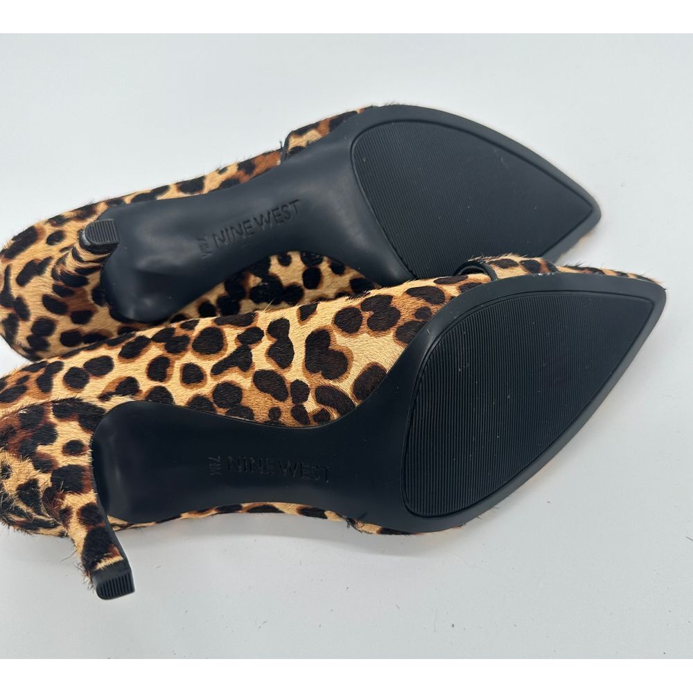 Nine West Women's Kimery Pump Sz 7.5M Pointed D'Orsay Heel Leopard Calf Hair NEW - Picture 6 of 7